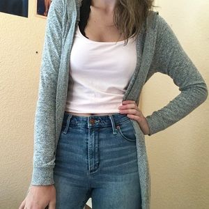 Soft Hooded Grey Cardigan